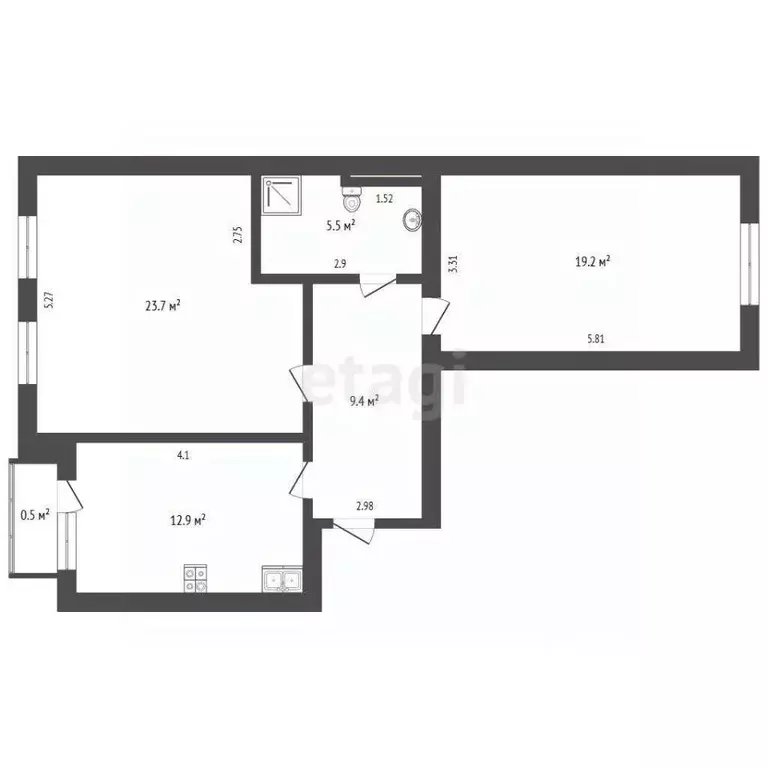 2-к кв. Калининградская область, Калининград ул. Генерала Раевского, 4 ... - Фото 2