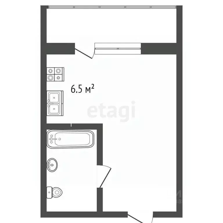 Студия Ростовская область, Ростов-на-Дону ул. Черевичкина, 91Ас1 (22.0 ... - Фото 2