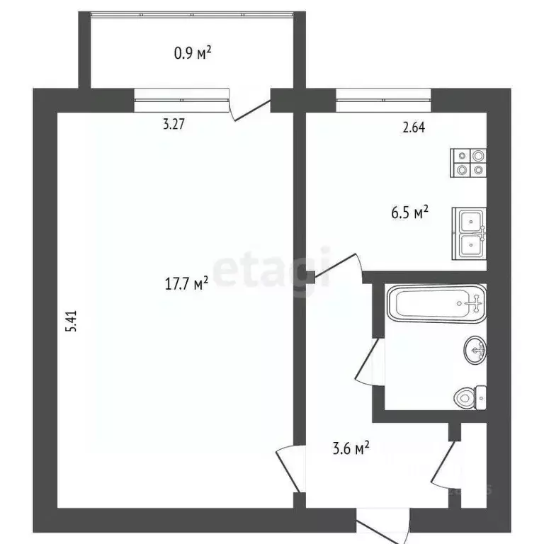 1-к кв. Калужская область, Малоярославец ул. Григория Соколова, 2 ... - Фото 2