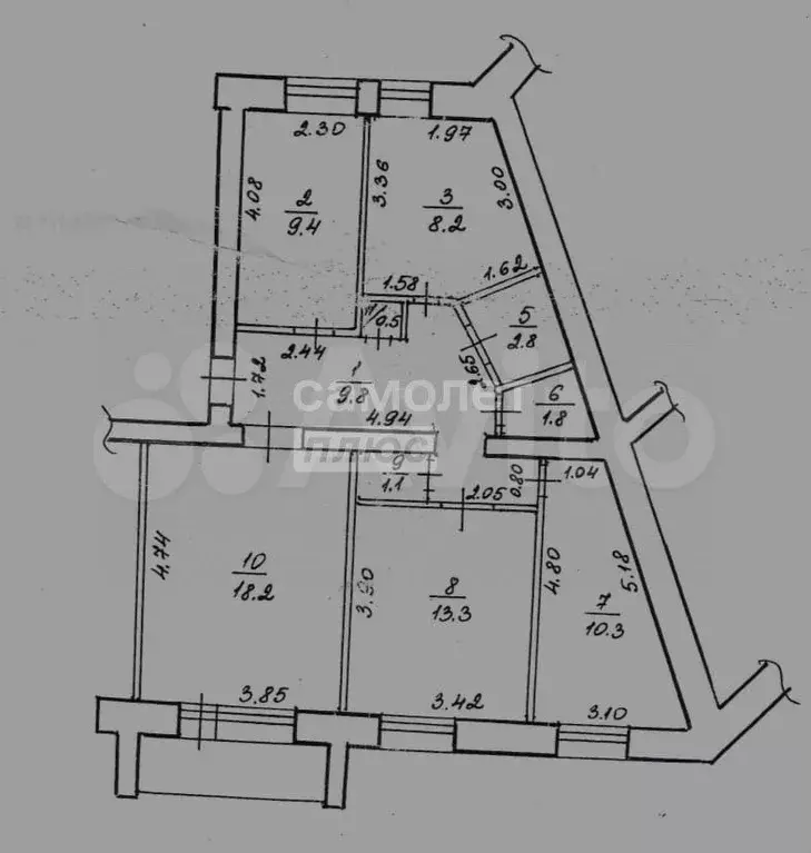 4-к. квартира, 75,8 м, 5/5 эт. - Фото 0