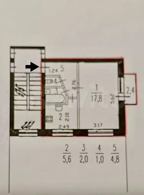 1-к. квартира, 31,2 м, 2/5 эт. - Фото 0