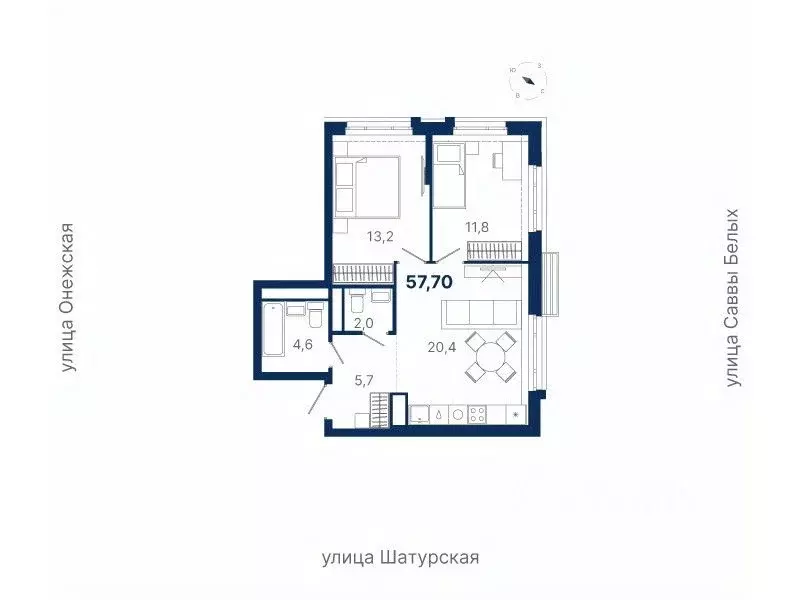 2-к кв. Свердловская область, Екатеринбург ул. Шатурская (58.3 м) - Фото 0