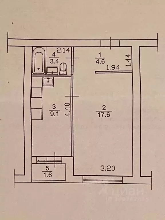 1-к кв. Башкортостан, Уфа ул. Якуба Коласа, 141 (35.0 м) - Фото 0