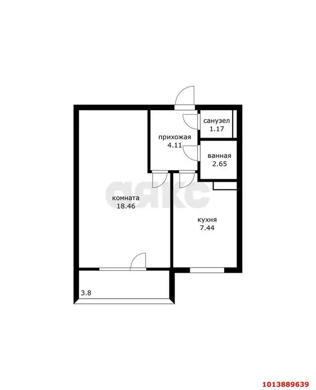 1-комнатная квартира: Ленина, Буковый переулок, 8 (33 м) - Фото 1
