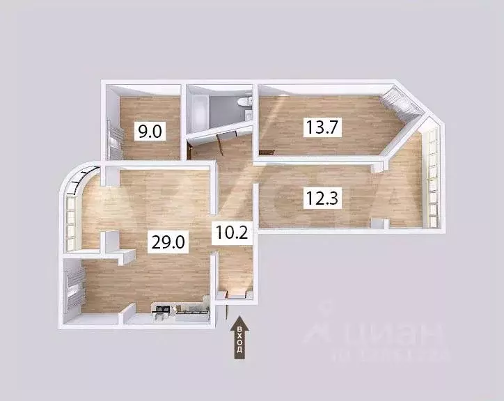 4-к кв. Омская область, Омск ул. Перелета, 8/1 (83.6 м) - Фото 1