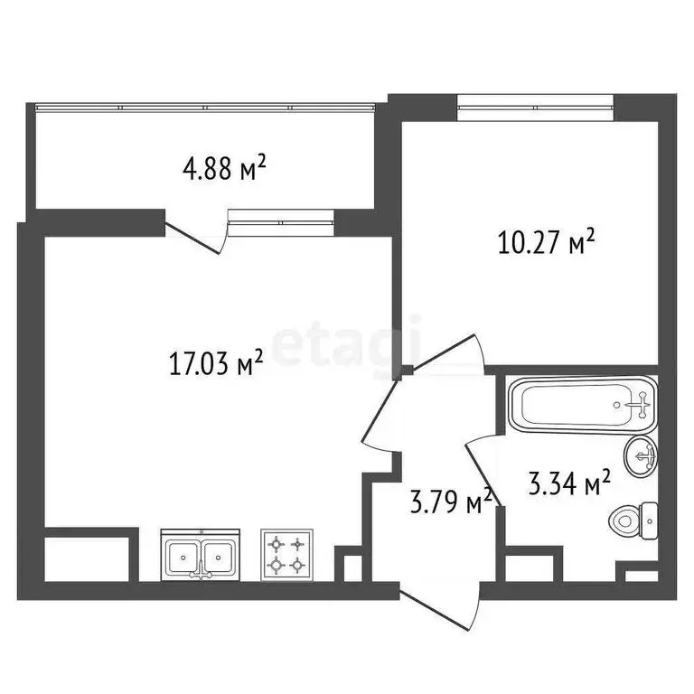 1-комнатная квартира: Санкт-Петербург, Верхне-Каменская улица, 9к1 (35 ... - Фото 0