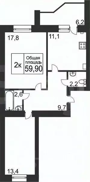2-к кв. Костромская область, Кострома Бульварная ул., 15 (54.3 м) - Фото 1