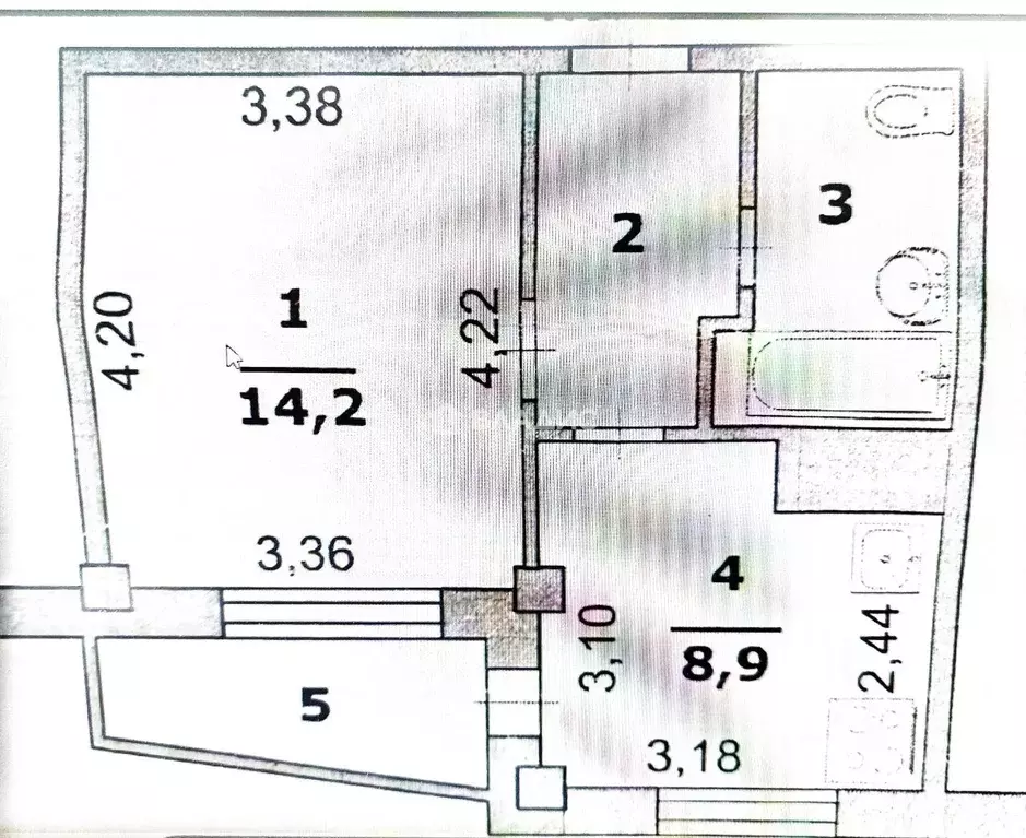1-к кв. Белгородская область, Белгород ул. Щорса, 55а (32.0 м) - Фото 2