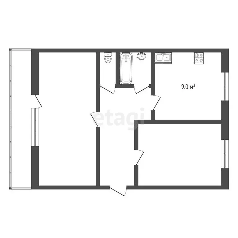 2-комнатная квартира: село Выльгорт, посёлок Пичипашня, улица Мира, 13 ... - Фото 1