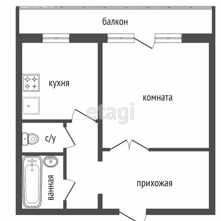 1-комнатная квартира: Красноярск, улица Сады, 1В (43.5 м) - Фото 0