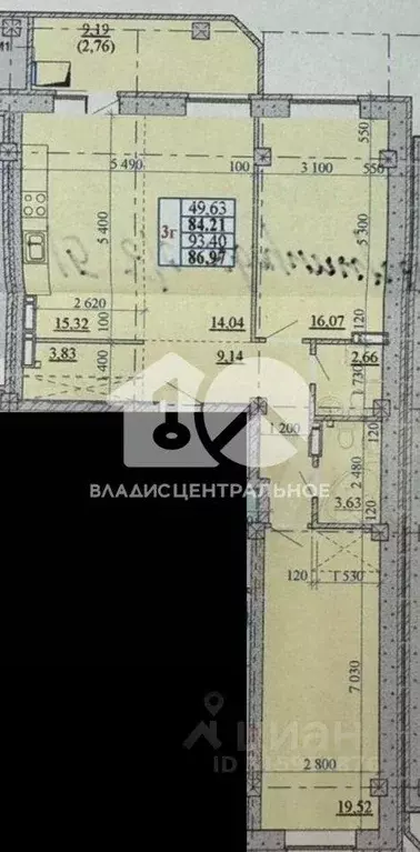 Квартира, 3 комнаты, 87 м - Фото 1
