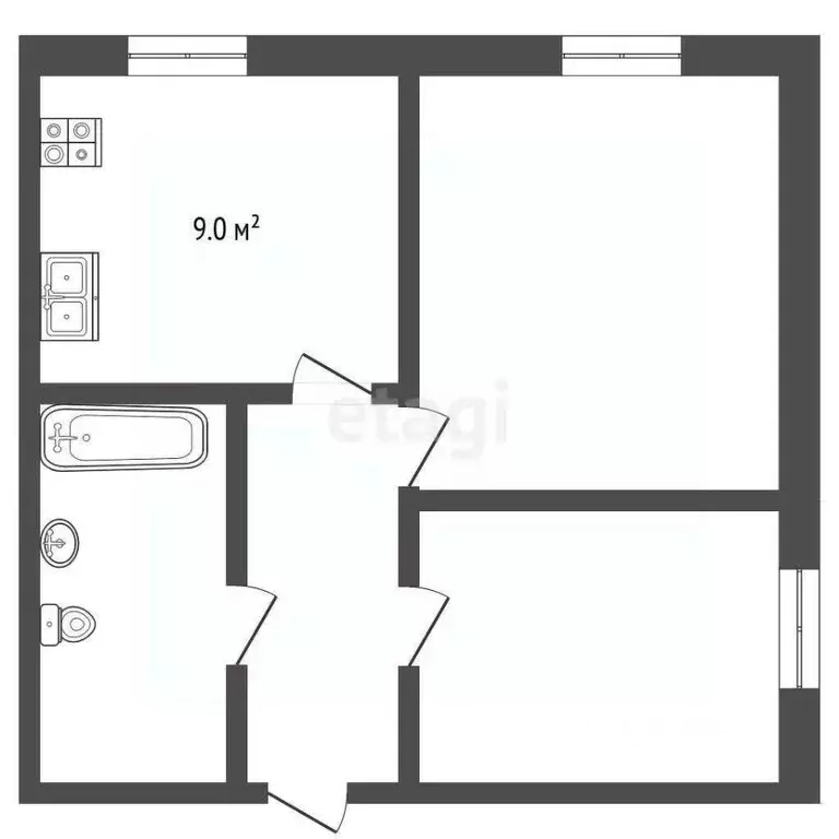 2-к кв. Вологодская область, Сокол ул. Мамонова, 6 (46.4 м) - Фото 2