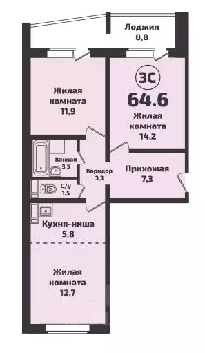 3-к кв. Новосибирская область, Новосибирский район, Станционный ... - Фото 0