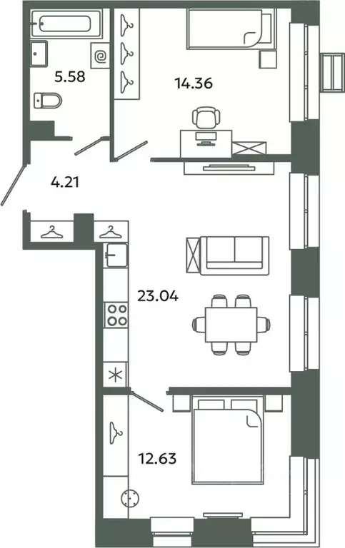 2-к кв. Ленинградская область, Ломоносовский район, Аннинское ... - Фото 1