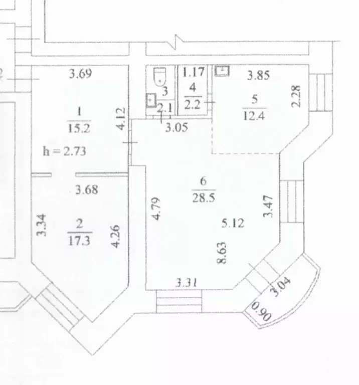 2-к кв. Амурская область, Благовещенск ул. Калинина, 52 (77.7 м) - Фото 2