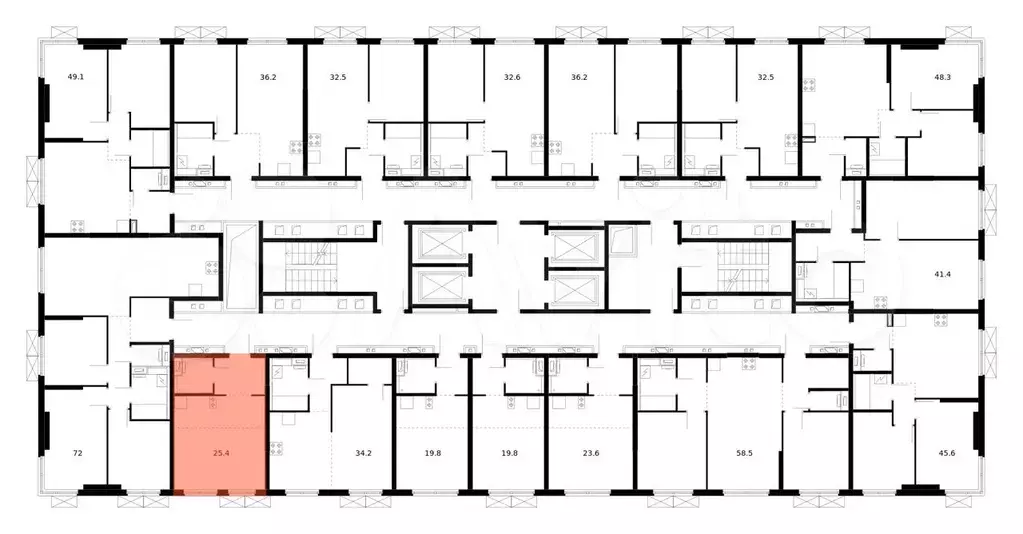 Квартира-студия, 25,4 м, 15/33 эт. - Фото 1