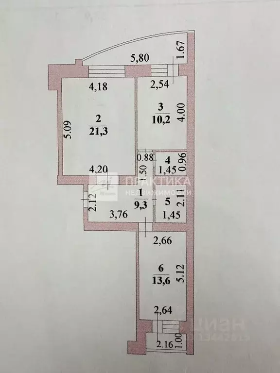 2-к кв. Липецкая область, Липецк просп. Победы, 3 (58.9 м) - Фото 2