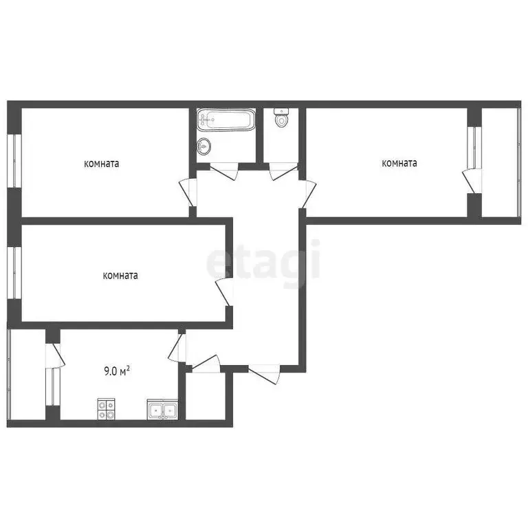3-комнатная квартира: Воскресенск, улица Мичурина, 17А (66.5 м) - Фото 1