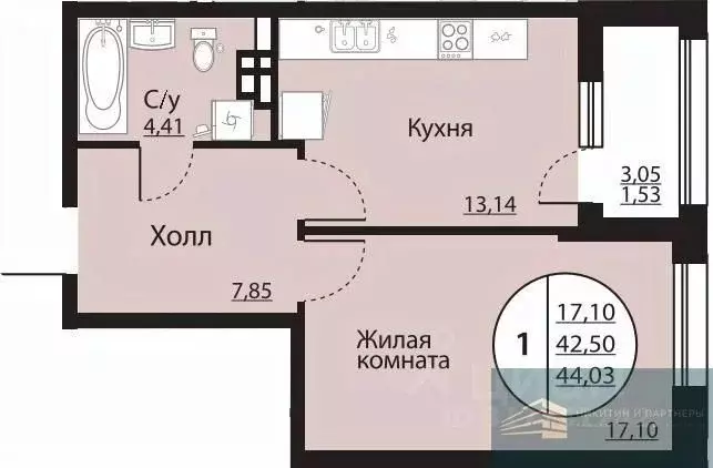 1-к кв. Воронежская область, Воронеж Московский просп., 138 (44.0 м) - Фото 0