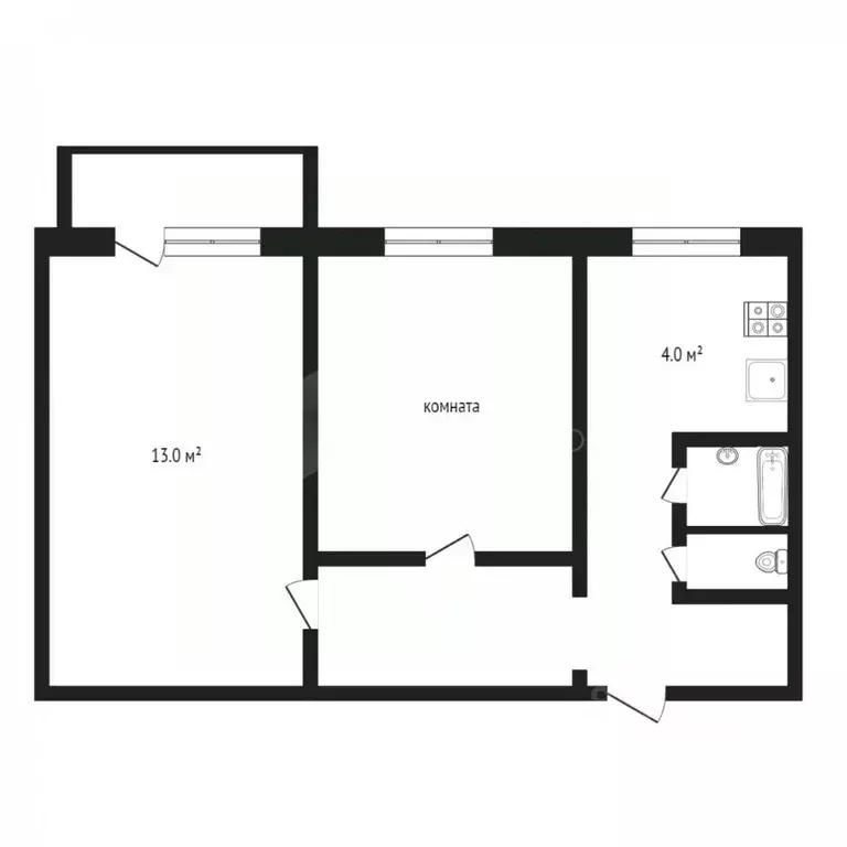 2-к кв. Тюменская область, Тюмень ул. Мира, 2в (45.2 м) - Фото 1