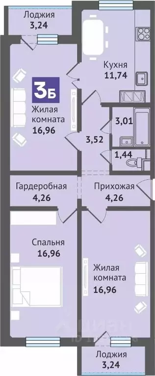 3-к кв. Марий Эл, Медведево городское поселение, Медведево пгт, Ясная ... - Фото 0