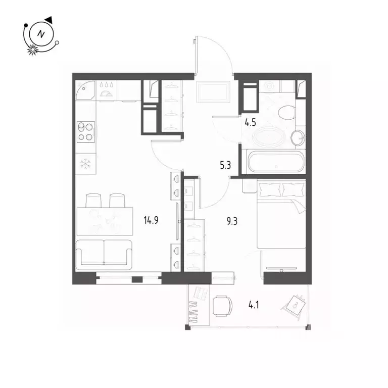 1-к кв. Санкт-Петербург пос. Шушары, ул. Чудовская, 14к1 (35.1 м) - Фото 2