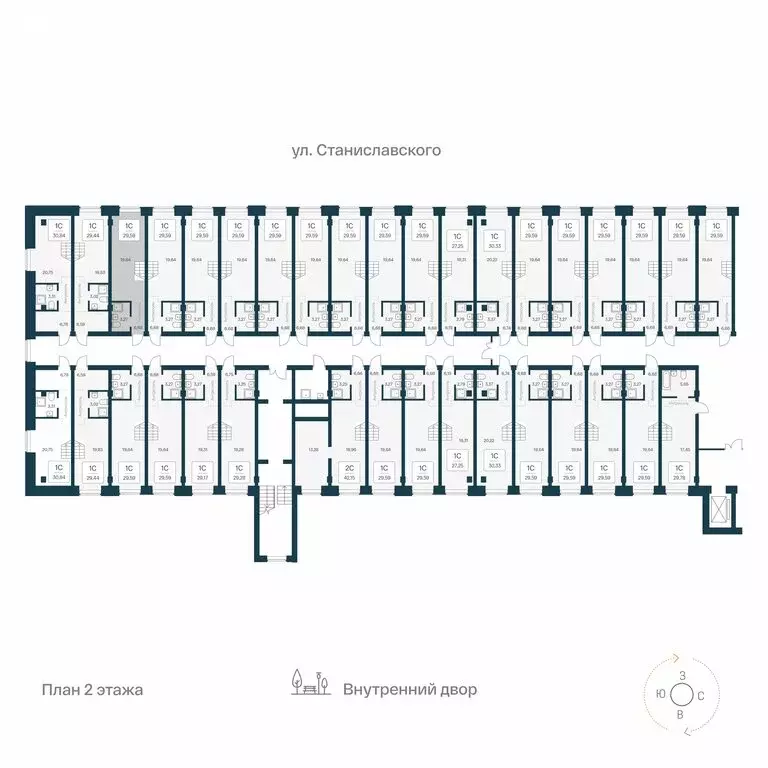 Квартира-студия: Новосибирск, улица Станиславского, 25 (29.59 м) - Фото 1