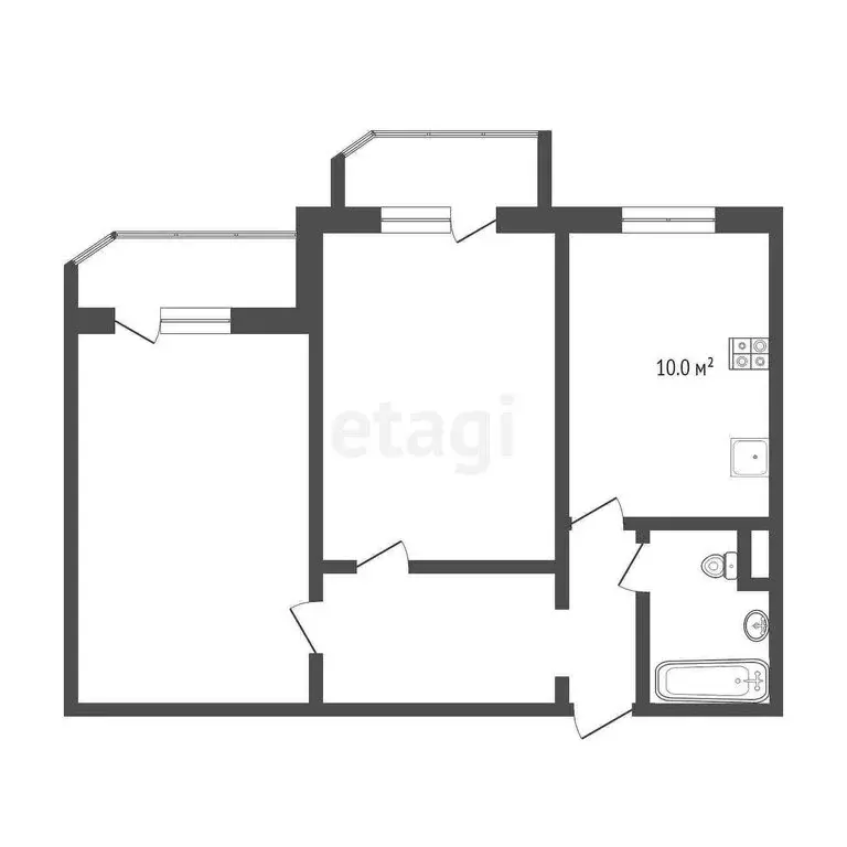 2-комнатная квартира: Тюмень, Широтная улица, 132 (64.7 м) - Фото 1