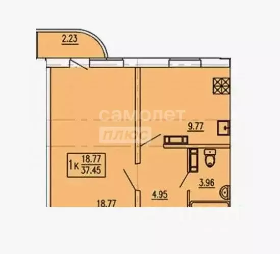 1-к кв. Курская область, Курск просп. Анатолия Дериглазова, 83 (37.5 ... - Фото 2