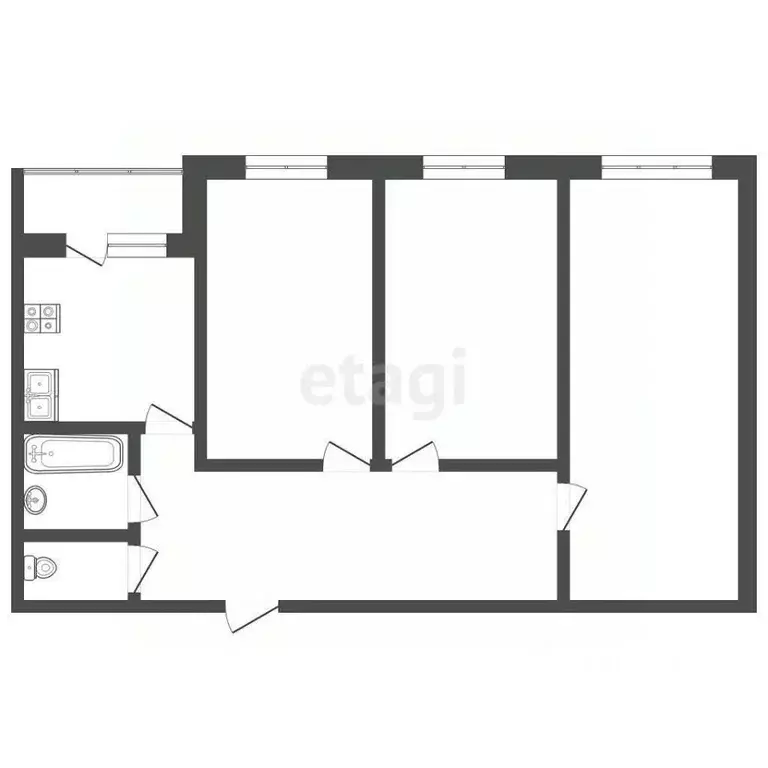 3-к кв. Саха (Якутия), Покровск Подгорная ул., 2/5 (71.8 м) - Фото 1