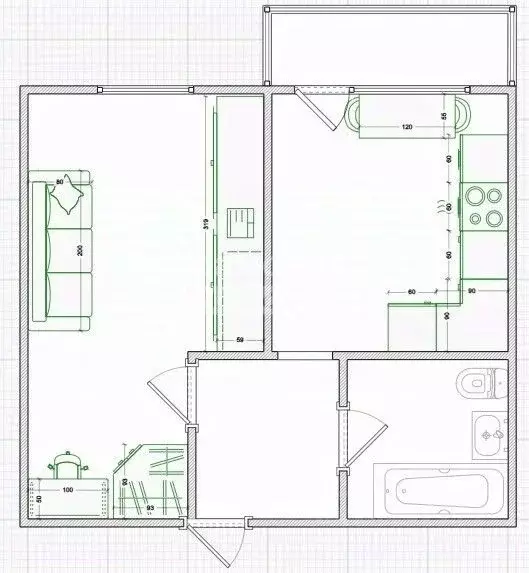 1-к кв. Пензенская область, Пенза ул. Терновского, 207 (36.5 м) - Фото 2