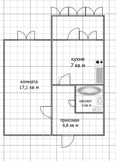 1-к кв. Башкортостан, Уфа ул. Юрия Гагарина, 47 (35.5 м) - Фото 1