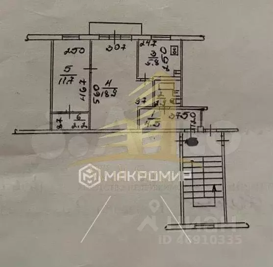 2-к. квартира, 46 м, 2/5 эт. - Фото 0