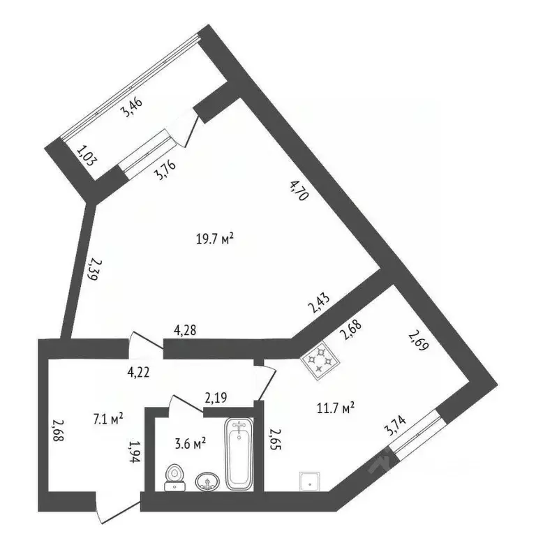 1-к кв. Амурская область, Благовещенск Зейская ул., 317 (42.1 м) - Фото 2