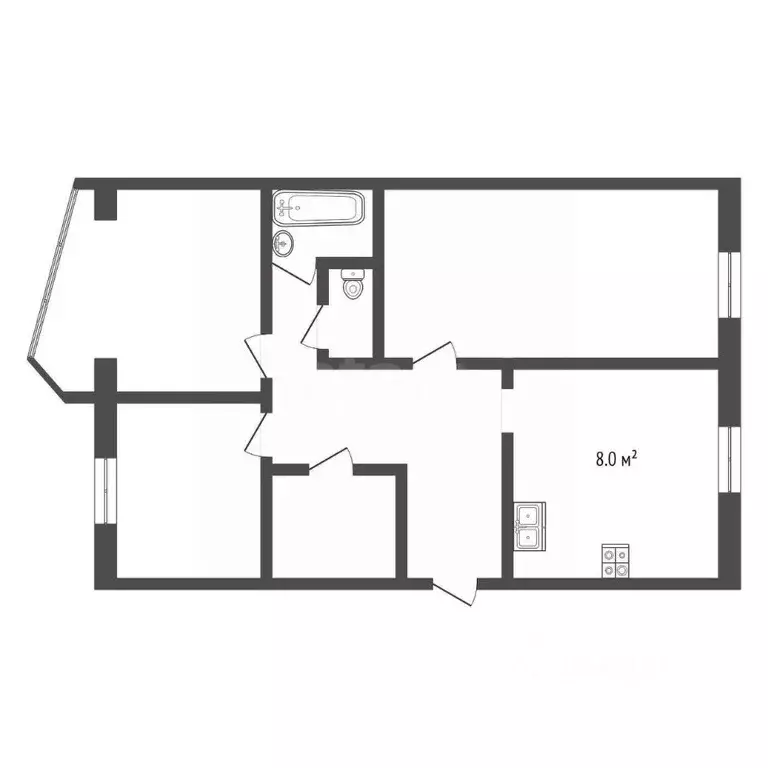 3-к кв. Камчатский край, Петропавловск-Камчатский Солнечная ул., 11/2 ... - Фото 2
