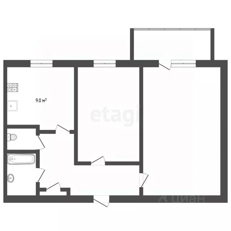 2-к кв. Тюменская область, Тюмень Восточный мкр, ул. Моторостроителей, ... - Фото 2