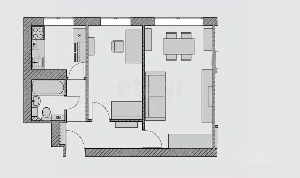 3-к кв. Татарстан, Казань ул. Короленко, 50а (58.2 м) - Фото 1