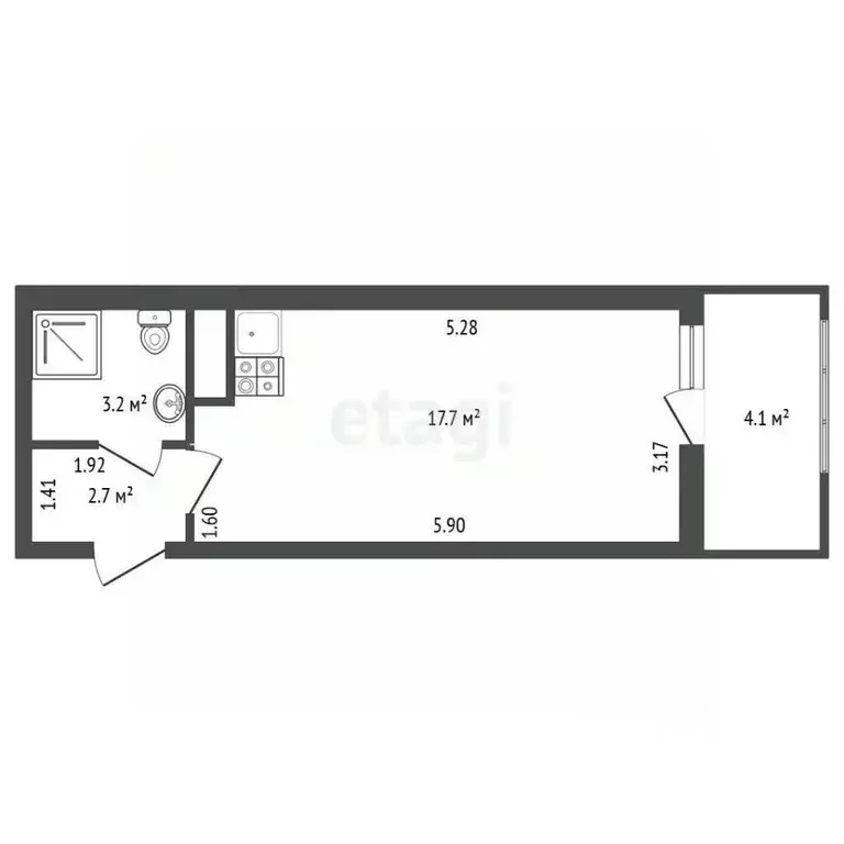 Студия Санкт-Петербург Дальневосточный просп., 23 (23.6 м) - Фото 2