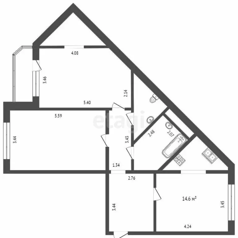 2-комнатная квартира: Тюмень, Широтная улица, 192к1 (83 м) - Фото 2