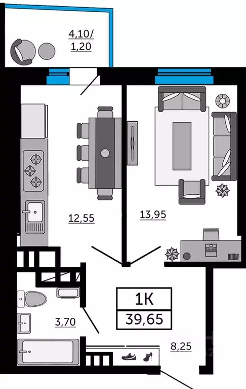 1-к кв. Ростовская область, Ростов-на-Дону Донской Арбат 2 жилой ... - Фото 1