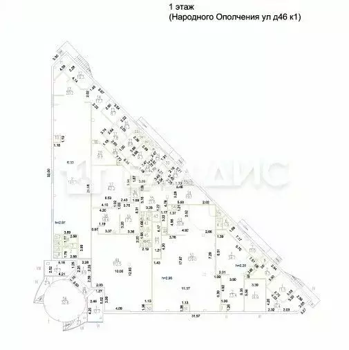 Торговая площадь в Москва ул. Народного Ополчения, 46К1 (1691 м) - Фото 1