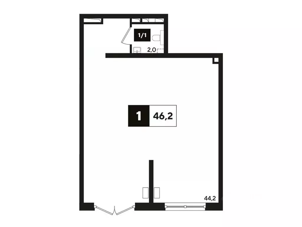 Офис в Краснодарский край, Краснодар ул. Анны Ахматовой, 6/1 (47 м) - Фото 1