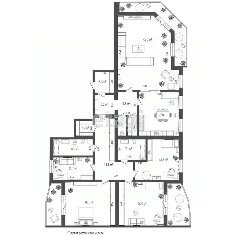 5-к кв. Тюменская область, Тюмень ул. Герцена, 82/1 (220.9 м) - Фото 0
