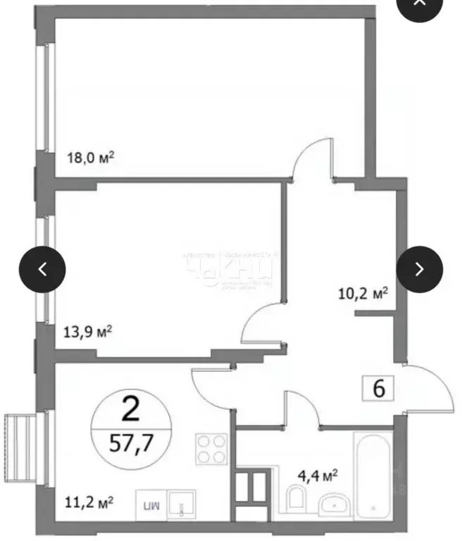 2-к кв. Нижегородская область, Нижний Новгород ул. Сергея Акимова, 50 ... - Фото 1