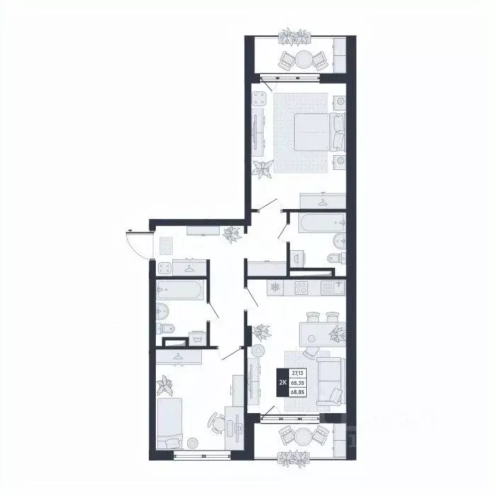 2-к кв. Белгородская область, Старый Оскол Садовые Кварталы мкр,  ... - Фото 1