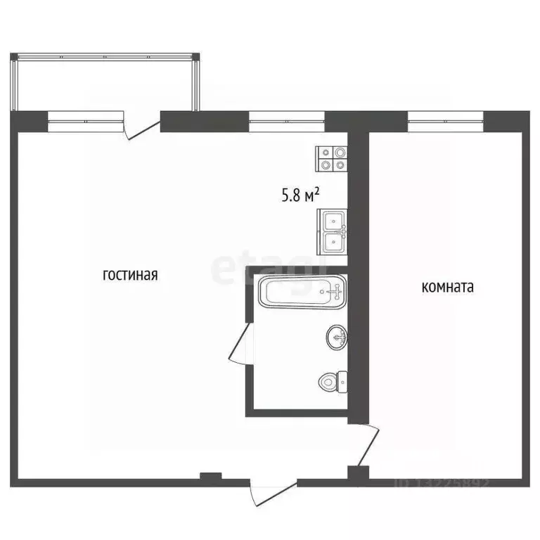1-к кв. Вологодская область, Вологда Пролетарская ул., 61 (44.0 м) - Фото 2