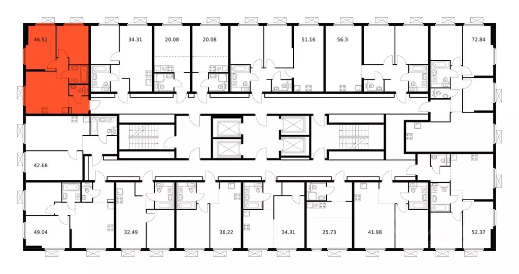 2-к кв. Москва Новоостаповская ул., 7к2 (45.6 м) - Фото 2