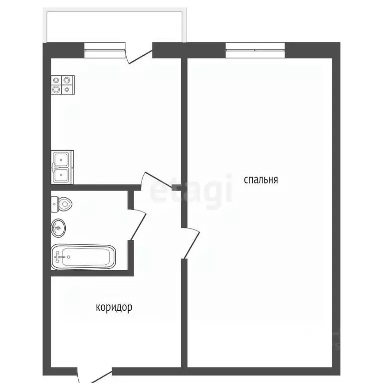 1-к кв. Тамбовская область, Тамбов Тулиновская ул., 3А (44.5 м) - Фото 1