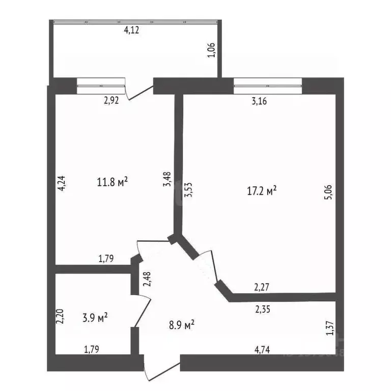 1-к кв. Амурская область, Благовещенск Артиллерийская ул., 35 (41.8 м) - Фото 1