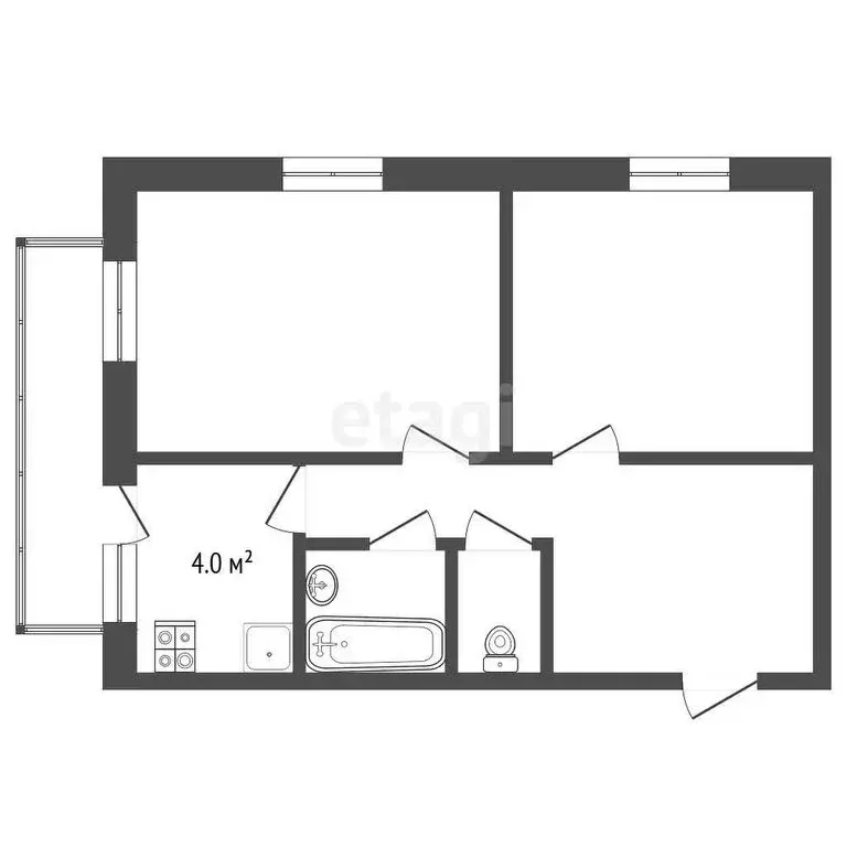 2-комнатная квартира: село Тупицыно, Первомайская улица, 11 (46.2 м) - Фото 1
